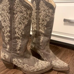 CORRAL BROWN CRATER W/ EMBROIDERY COWGIRL BOOTS